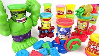 Marvel Avengers Play-Doh Hulk, Captain America, Iron Man Battle Play - DuDuPopTOY