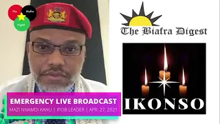 mazi Nnamdi kanu live broadcast presentation 27/4/2021