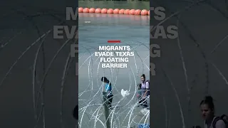 Migrants evade Texas floating barrier