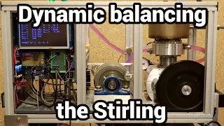 Dynamic balancing the rhombic Stirling engine on the test bench