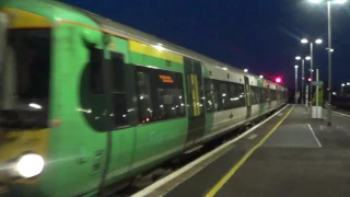 Southern Electrostars 377-467 and 377-469 arriving at Hove Station 02/12/2016