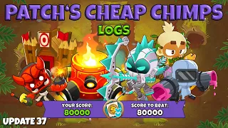 Patch's Cheap CHIMPS Challenge Guide & Logs CHIMPS Black Border – No Micro, No Abilities! (BTD6)