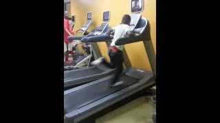 Kid falls on treadmill