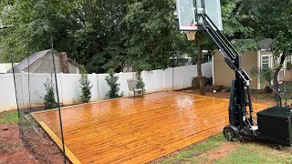 Outdoor Wooden Basketball Court, #2.￼