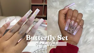 Lavender Butterfly Nails | Nail Tips | Start to Finish