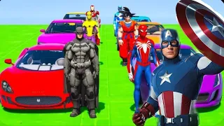 GTA 5 NEW MEGA RAMP CAPTAIN AMERICA DRIVE ON BIG MEGA RAMP#gta #ramp #gtaragdolls