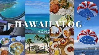 HONOLULU HAWAII VLOG🌺🌴🌊: FIRST CLASS DELTA ONE EXPERIENCE✈️, GOOD EATS🍽, PARASAILING🪂 , TRAVEL TIPS
