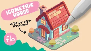 You Can Draw This Isometric House in PROCREATE - Step by Step Procreate Tutorial