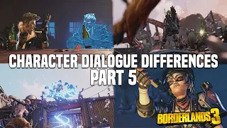 BORDERLANDS 3 All Playable Character Dialogue Differences Part 5 (FL4K, Amara, Zane, Moze)