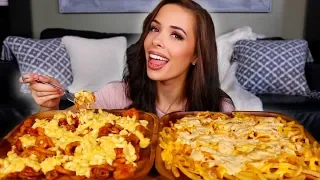 MAC AND CHEESE & ANIMAL STYLE FRIES MUKBANG