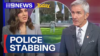 Police officer allegedly stabbed at Hyde Park in Sydney | 9 News Australia