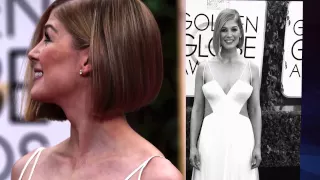 Golden Globes 2015 - New Mom Rosamund Pike Flashes Major Sideboob