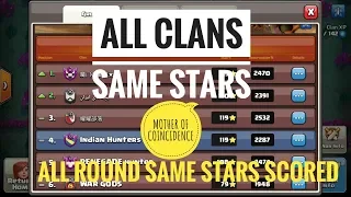 NEW WORLD RECORD 2018-Clash of Clans 2018-ALL CLANS SAME STARS-CLAN WAR LEAGUES