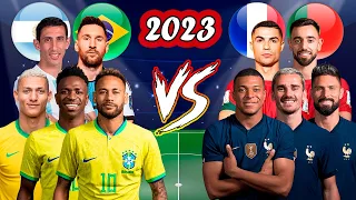 Brazil & Argentina 🆚 France & Portugal (Neymar, Messi, Ronaldo, Vinicius, Di Maria, Mbappe) 🔥⚽💪