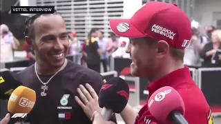 F1 2019 | Mexico GP - Sebastian Vettel & Lewis Hamilton in the post race interviews