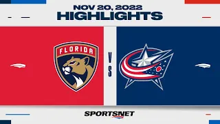 NHL Highlights | Panthers vs. Blue Jackets - November 20, 2022