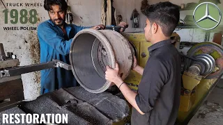 Amazing Manual Lathe Works | Truck Wheel Drum Polishing