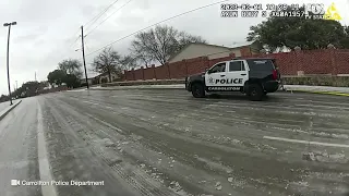 North Texas weather: Police cruiser pulls DART bus up icy incline