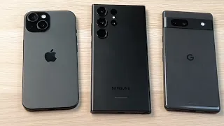 IPHONE 15 VS SAMSUNG GALAXY S23 ULTRA VS GOOGLE PIXEL 7A - CAMERA TEST