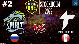 ТРОЙНОЙ РЭМПЕЙДЖ! | Spirit vs Thunder Predator #2 (BO2) ESL One Stockholm