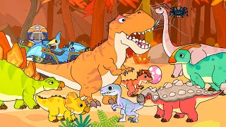 9 DINOSAUR ISLAND: T-REX, TRICERATOPS, SPINOSAURUS, STEGOSAURUS, VELOCIRAPTOR v.v.-DKG - 2300917