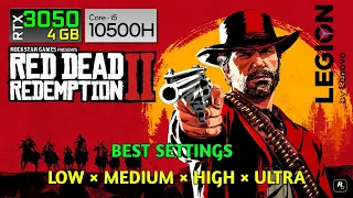 Red Dead Redemption 2 - RTX 3050 4GB | i5-10500H | Lenovo Legion 5 | Gameplay | Benchmark