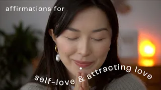 ASMR affirmations for self love & attracting love w/ face touching and hand movements