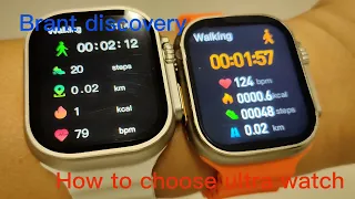 Apple watch ultra clone compare:step counter accuracy between iwo watch ultra2 and watch 8 ultra