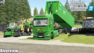 Harvesting MAIZESILAGE🌽, Bunker leveling & compacting, and Feeding animals │Riverview│FS 22│ #2