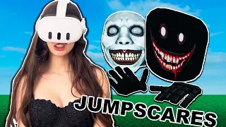 Jump scaring players in Roblox Vr Hands...