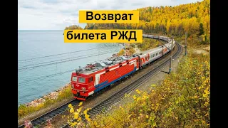 Возврат билета, который был куплен на сайте РЖД