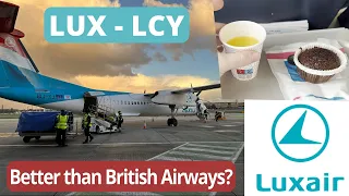 Trip Report | A Short Rainy Luxair Economy Flight LUX to LCY | Dash 8 / Q400