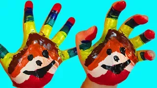 Learn colors with fun Educational song cartoon Drawn on the arm Finger family Nursery rhymes