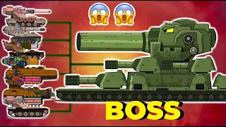 MEGA TANKS VS BOSS - Cartoons about tanks