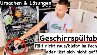 Geschirrspültab bleibt im Fach/fällt nicht raus | Ursachen & Lösungen