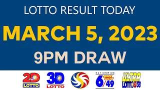 [Sunday] Lotto Result Today MARCH 5 2023 9pm Ez2 Swertres 2D 3D 6/49 6/58 PCSO