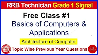 Basics of Computer and Applications for RRB Technician Grade 1 Signal | PYQ Part 1