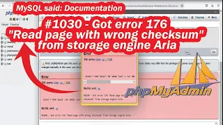 Fix: #1030 - Got error 176 "Read page with wrong checksum" from storage engine Aria