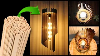 Rustic Chandelier Making With Bamboo Sticks - Wooden Chandelier Making #rustic #chandelier