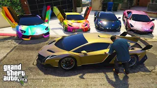 GTA 5 - Stealing Luxury Modified Lamborghini Cars with Franklin! | (GTA V Real Life Cars #76)