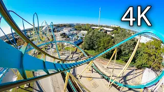 Kraken horizon leveled front seat on-ride 4K POV SeaWorld Orlando