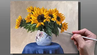 How to Paint Sunflower Bouquet / Correa Art