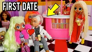 LOL OMG Doll Family - First Date at Barbie Movie Theater