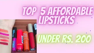 Top 5 lipsticks under 200 || Affordable lipsticks haul || Nude lipsticks #shorts #youtubeshorts