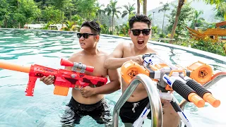 LTT Nerf War : Captain SEAL X Warriors Nerf Guns Fight Dangerous Criminal Group Side By Side Couple