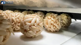 Forming puffed rice candy 45mm in diameter!Формование конфеты из воздушного риса диаметром 45 мм!