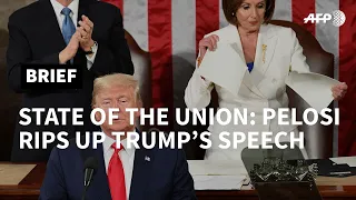 State of the Union: Pelosi rips up Trump's speech after address | AFP