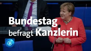 Bundestag: Kanzlerin Merkel stellt sich Fragen der Abgeordneten