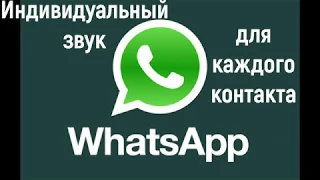 Индивидуальный звук для каждого контакта в вотсап WhatsApp