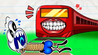 "Train Damage"  | Pencilmation Cartoons!